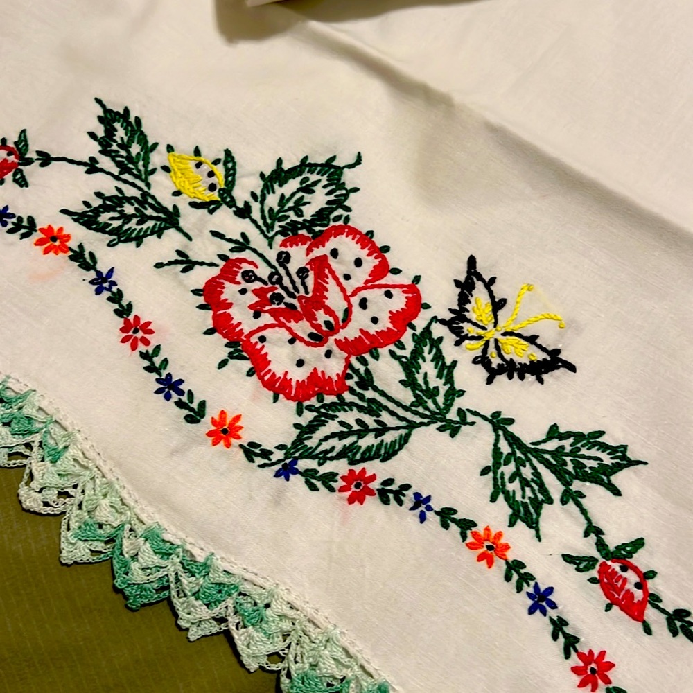 Vintage-Needle point pillowcases